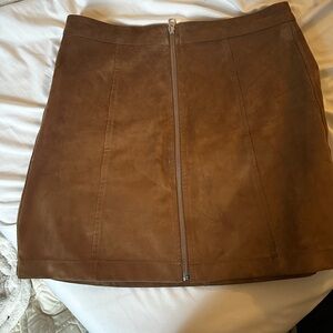 Aritzia Wilfred Tan Suede Mini Skirt